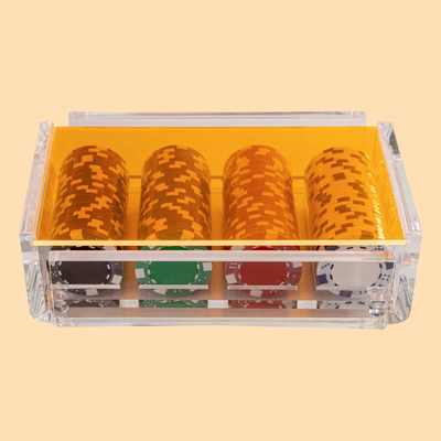 "La Ficha" Luxe Poker Chip Set - Neon Orange
