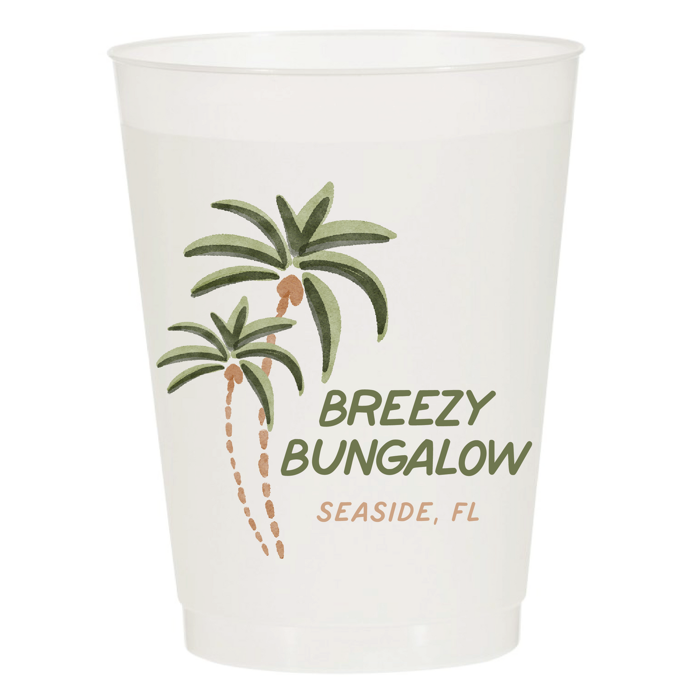 Vacation Home Palm Tree Frosted Cups