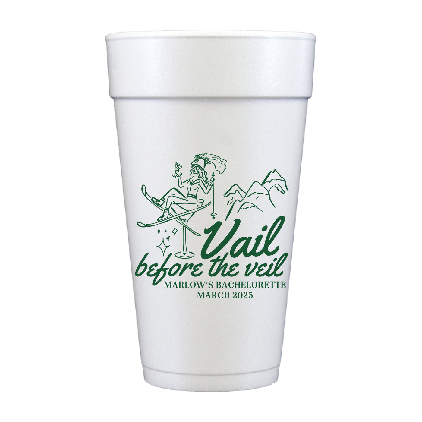 Vail Before the Veil Foam Cups