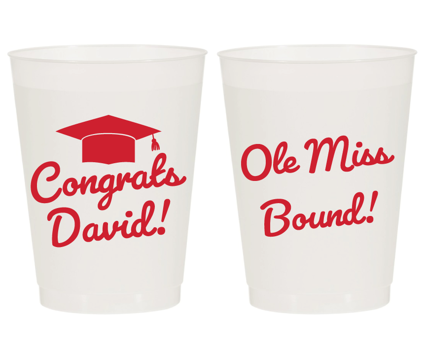 Varsity Style Graduation Party Frosted Cups