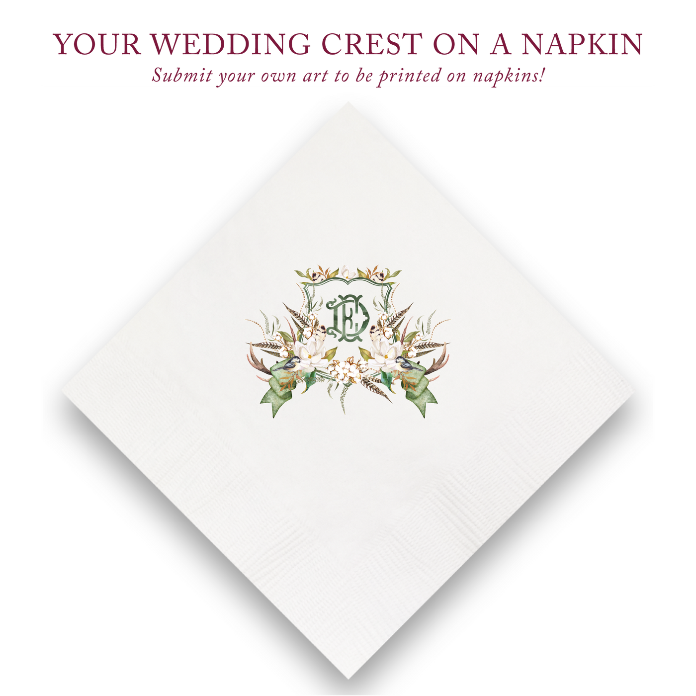 Full Color Watercolor Cocktail Napkins (Provide your own art with this listing!)
