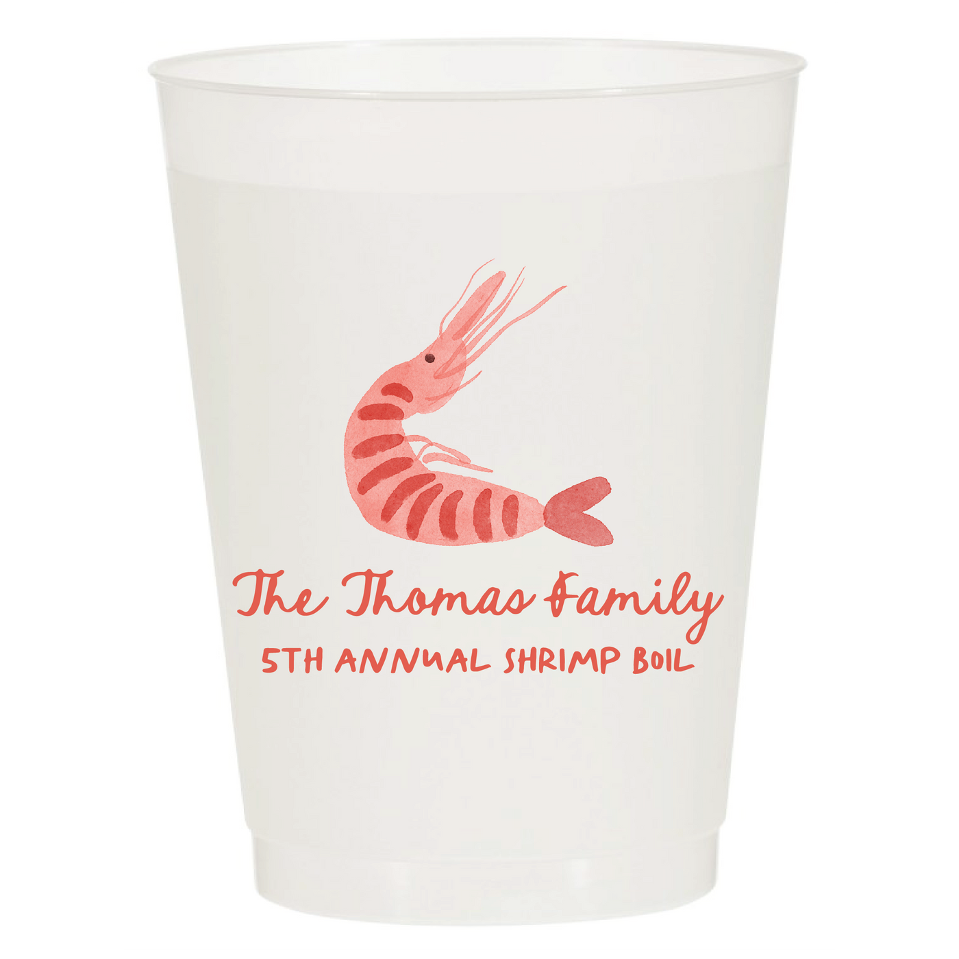 Watercolor Shrimp Boil Frosted Cups