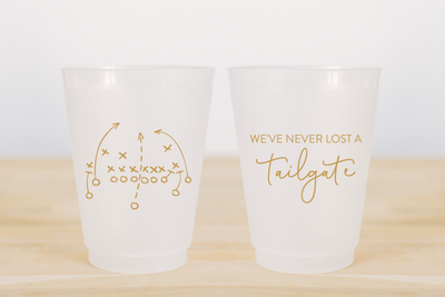 Custom Tailgate Frosted Cups - We've Never Lost a Tailgate