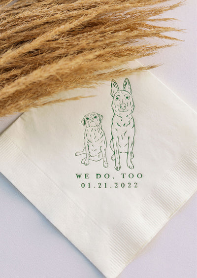 We do, too Cat Pet Portrait Wedding Beverage Napkins