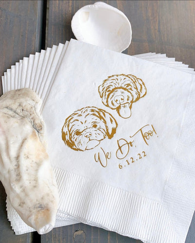 We do, too! Pet Portrait Wedding Beverage Napkins #35