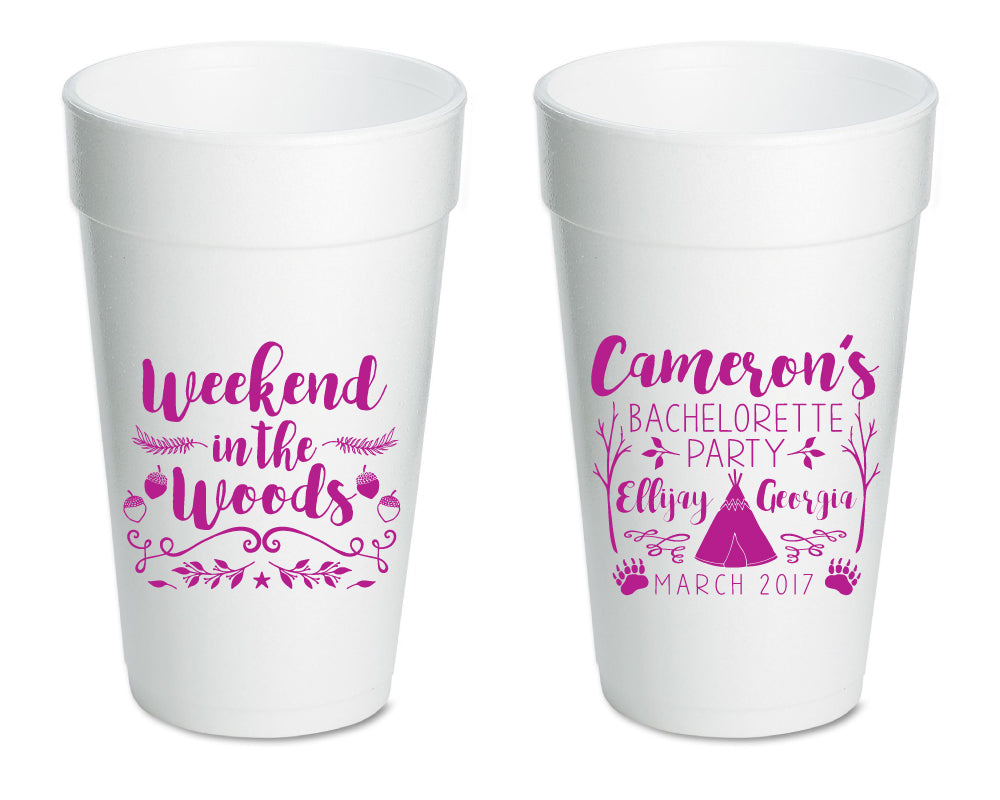 Weekend In The Woods Bachelorette Foam Cups