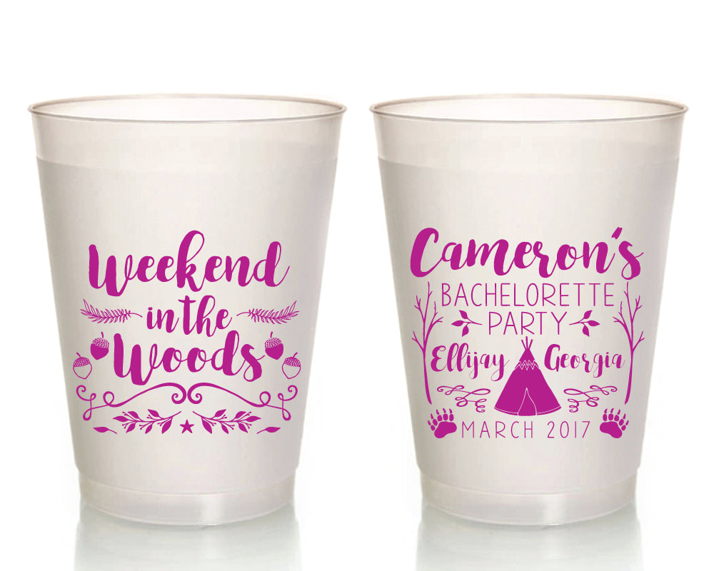 Weekend In The Woods Bachelorette Frosted Cups