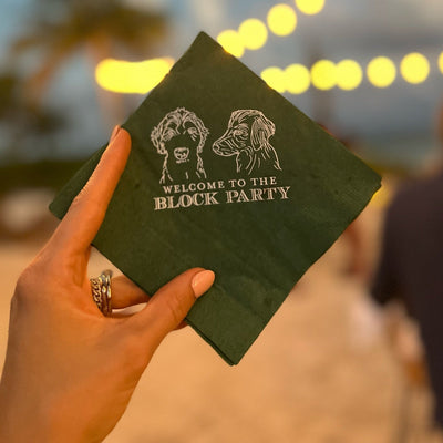 Welcome To The Party Pet Portrait Wedding Beverage Napkins #42