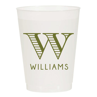 At Home Collection | Custom Last Name Initial Frosted Cups