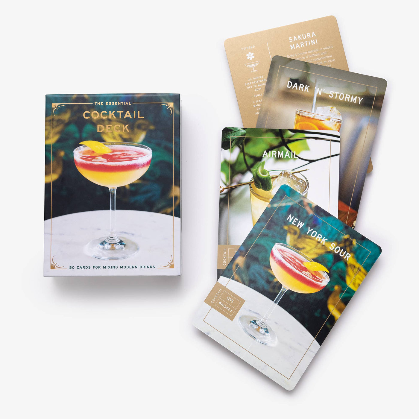 The Essential Cocktail Deck | Laminated Recipe Cards in Storage Box