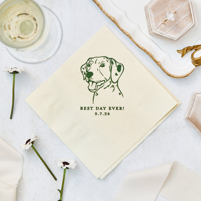 Best Day Every Pet Sketch Wedding Napkins