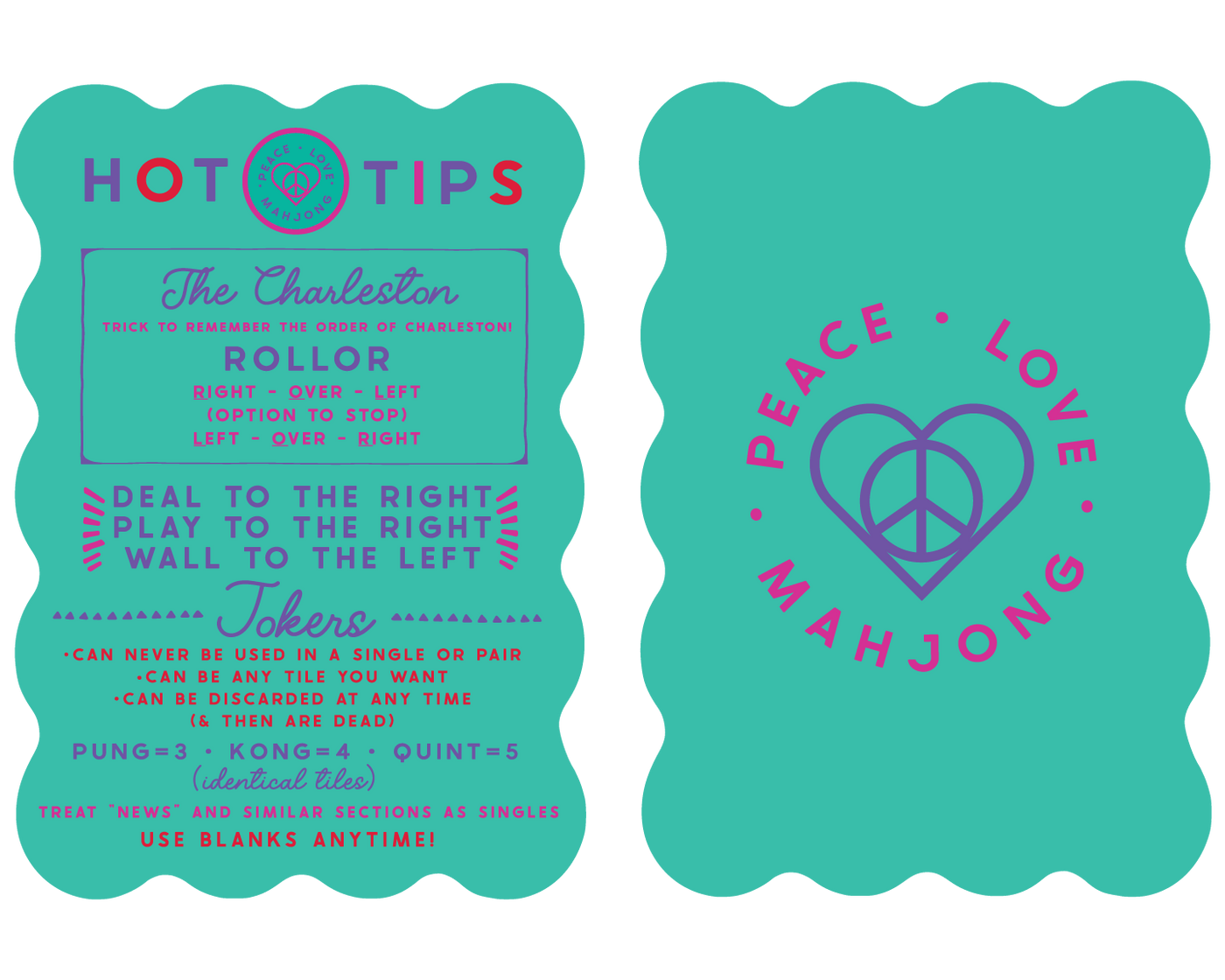 Mahjong Tile Shufflers (Set of 2): Hot Tips - Aqua | Peace Love Mahjong