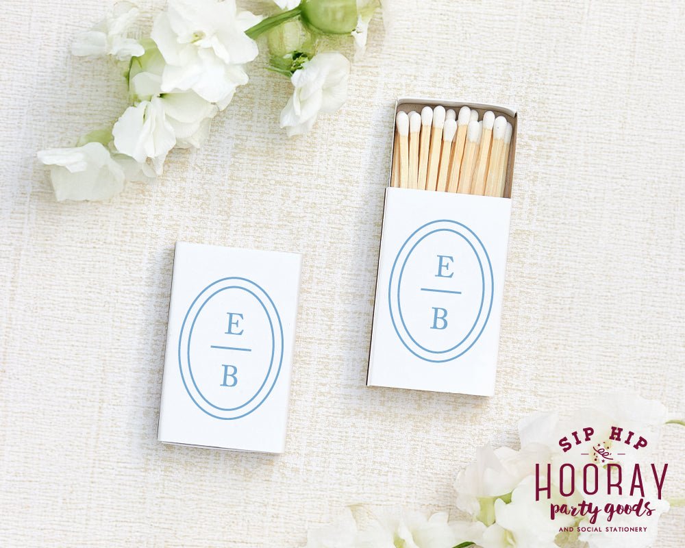 Custom Modern Circle Initials Matchboxes – SipHipHooray