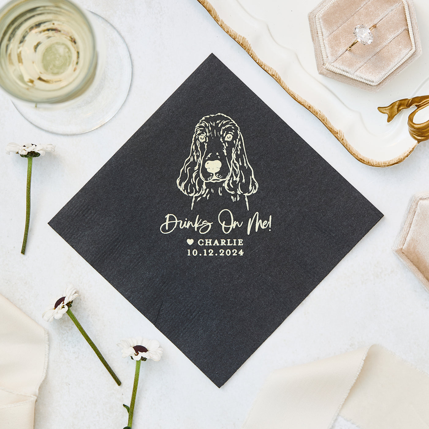 Drinks On Me Pet Sketch Napkins