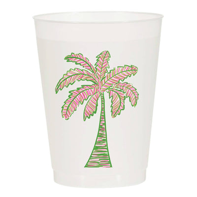 Happy Palm Tree Frosted Cups- Summer