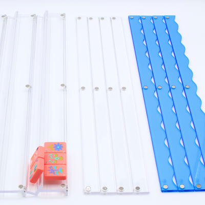 Wavy Acrylic Mahjong Racks | Magnetic Pushers: Pink