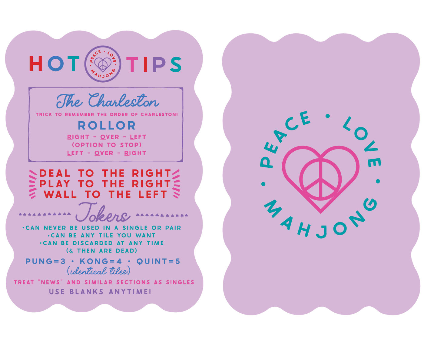 Mahjong Tile Shufflers (Set of 2): Hot Tips - Lilac | Peace Love Mahjong