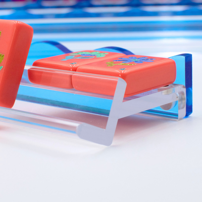 Wavy Acrylic Mahjong Racks | Magnetic Pushers: Pink