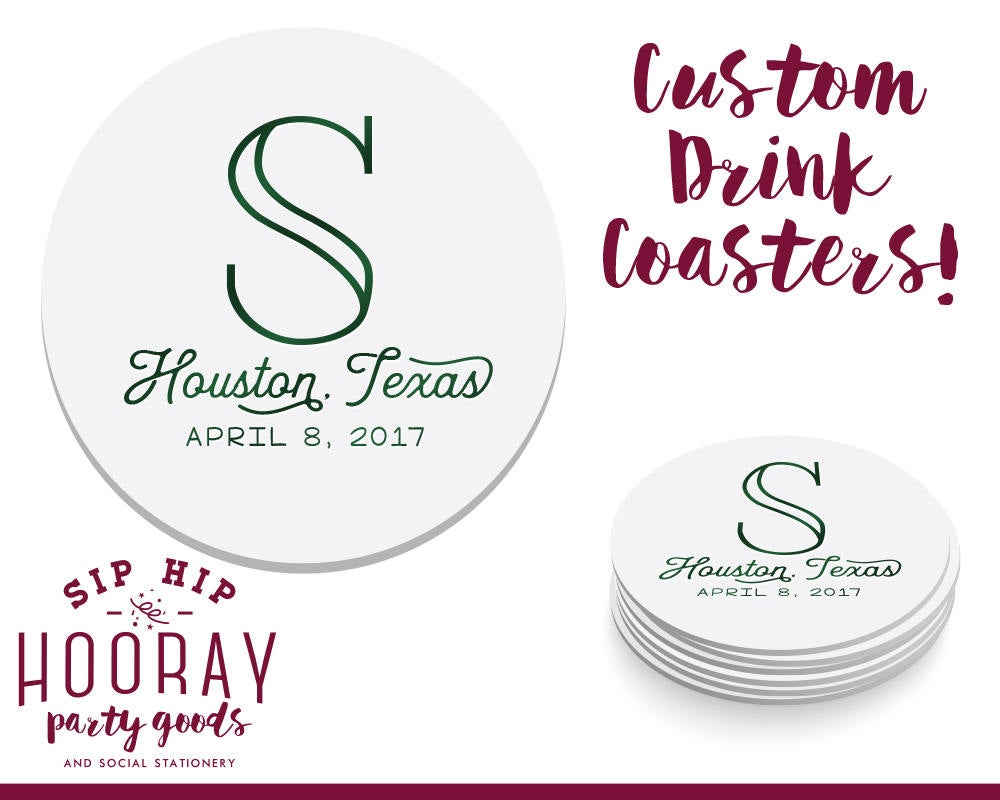 Monogrammed Wedding Coasters #1715