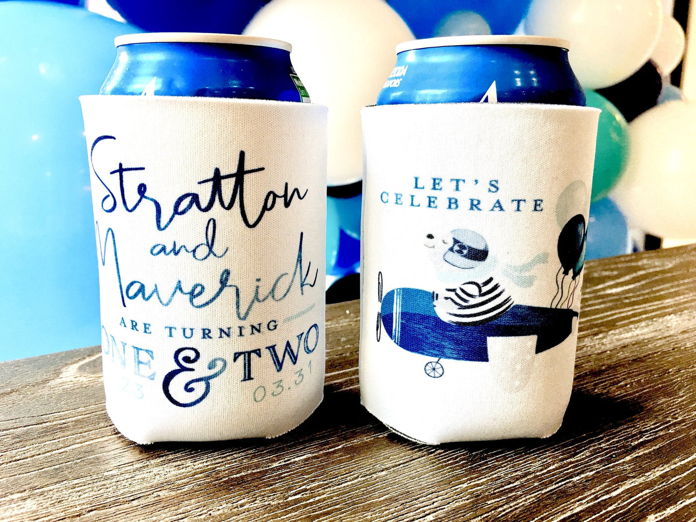 Custom Multi Color Photo Print Birthday Can Coolers, Dirty 30 Birthday Favors, Any Age