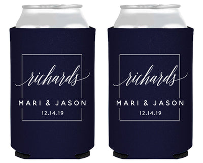 Square Wedding Favor Design Can Coolers #1971