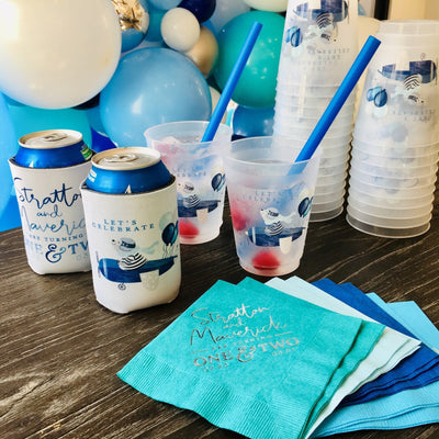 Custom Multi Color Photo Print Birthday Can Coolers, Dirty 30 Birthday Favors, Any Age