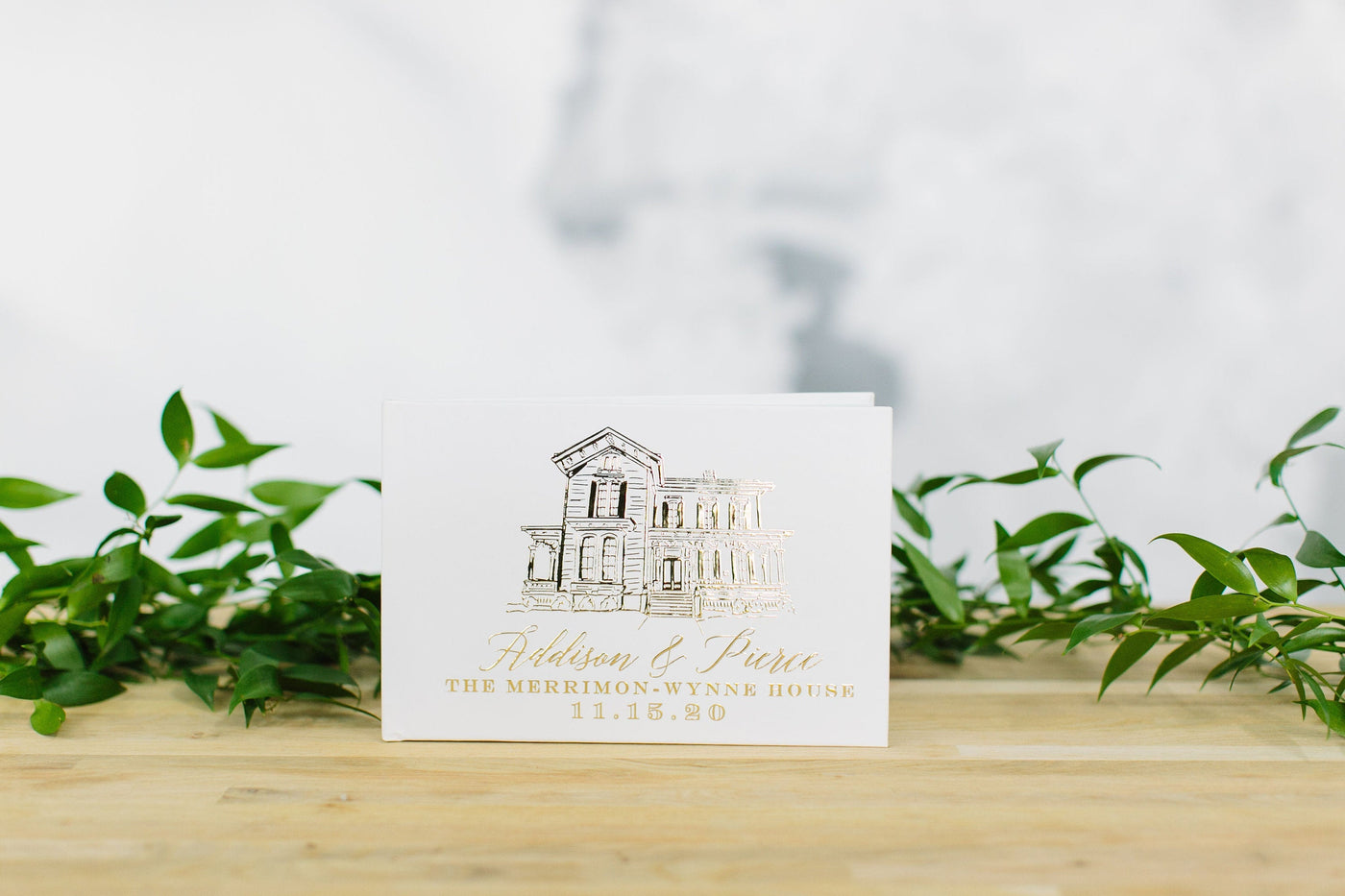 Hand-Drawn Wedding Venue Guest Book