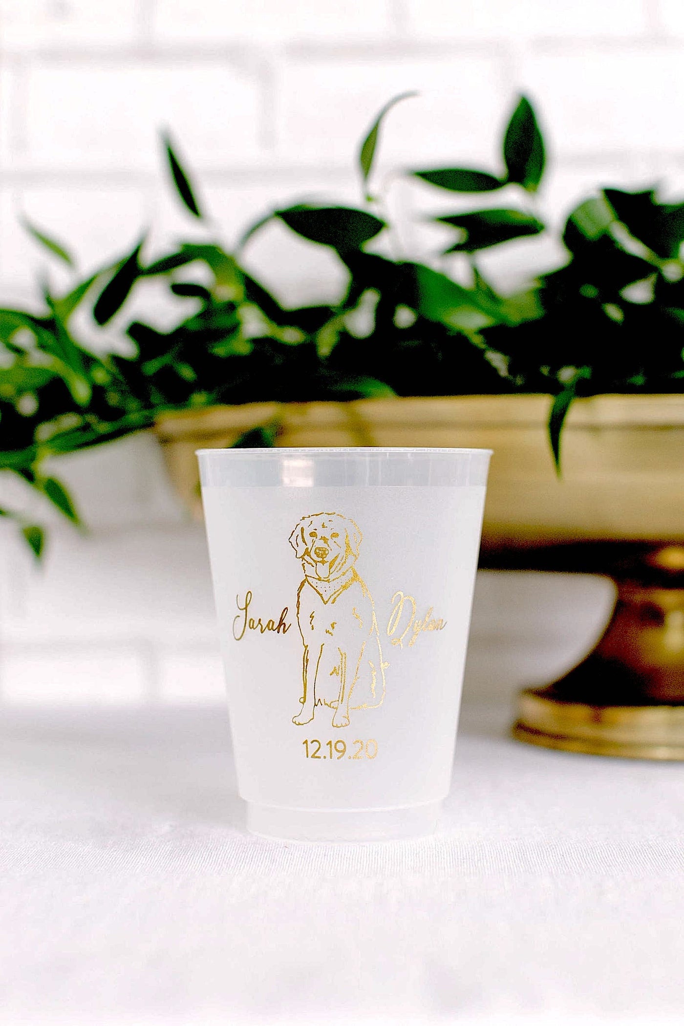 Pet Drawing Frosted Wedding Cups