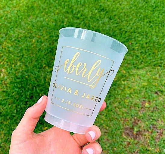 Custom Last Name 16oz Frosted Cups #1972