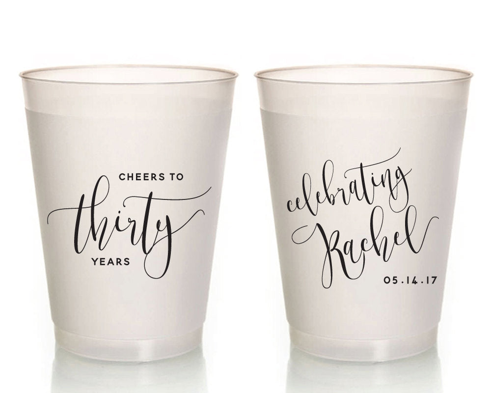 Cheers to 30 Years Birthday Frosted Cups #1436