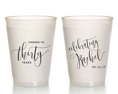 Cheers to 30 Years Birthday Frosted Cups #1436