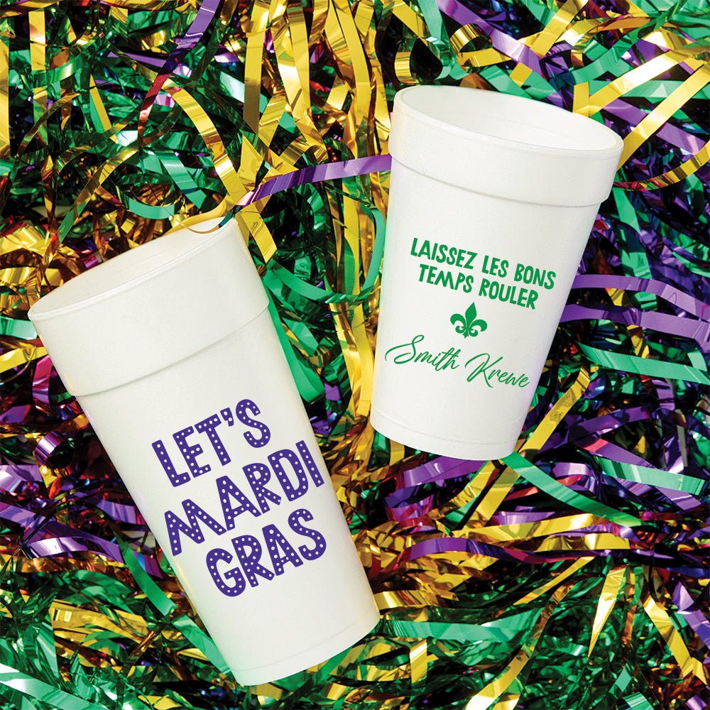 Let's Mardi Gras Foam Cups – SipHipHooray