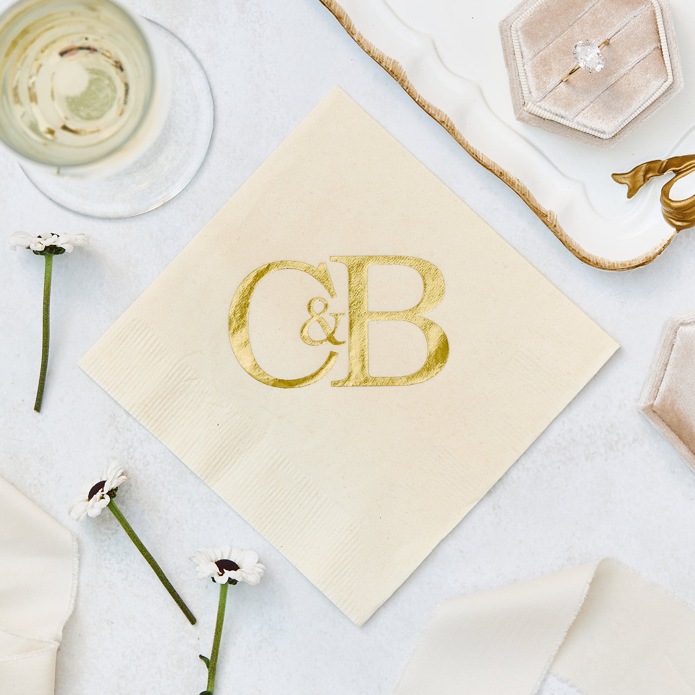 Modern Initials Wedding Napkins