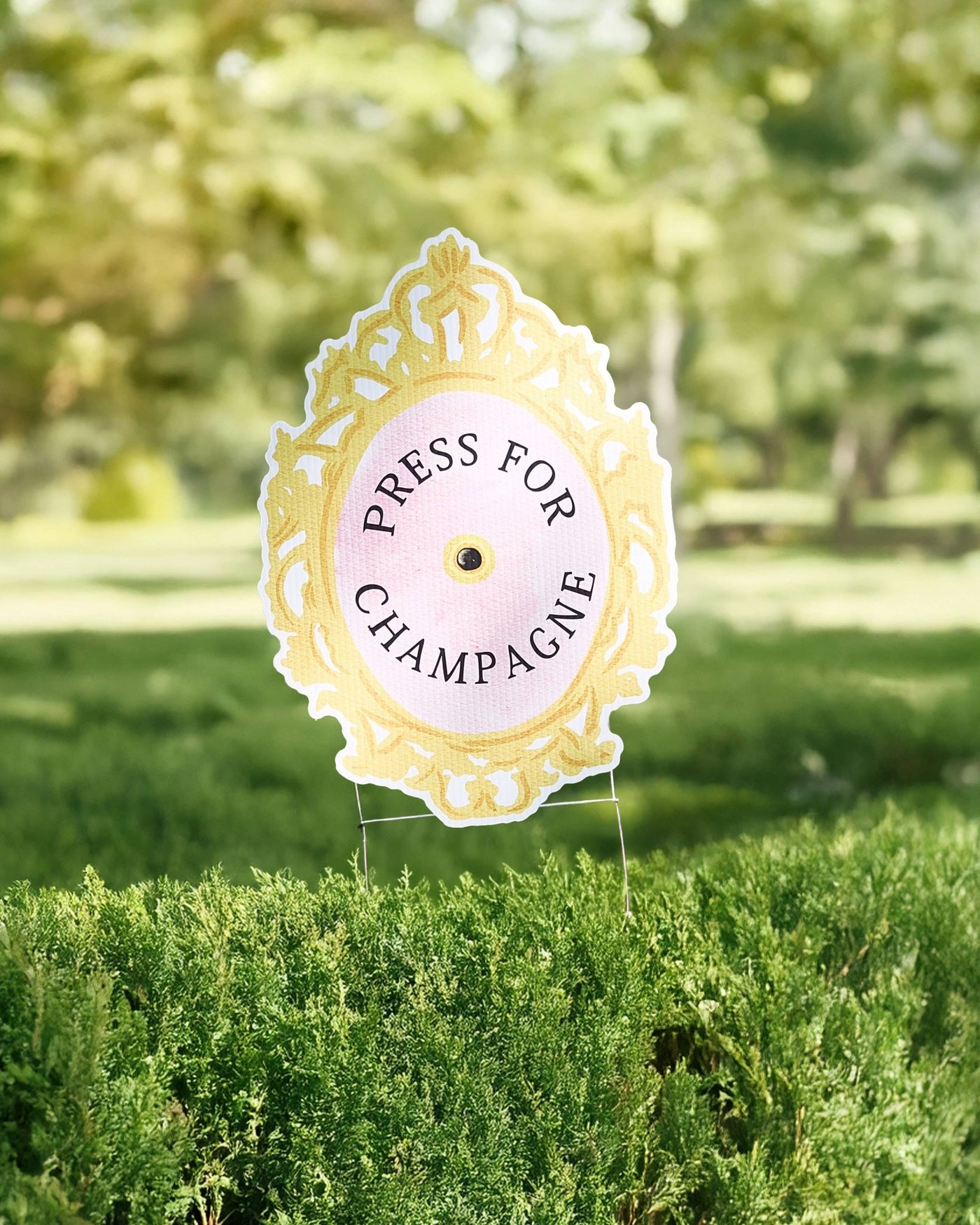 champagne plant pot Press For Champagne Outdoor Garden Stake Yard/Plant Pot Sign