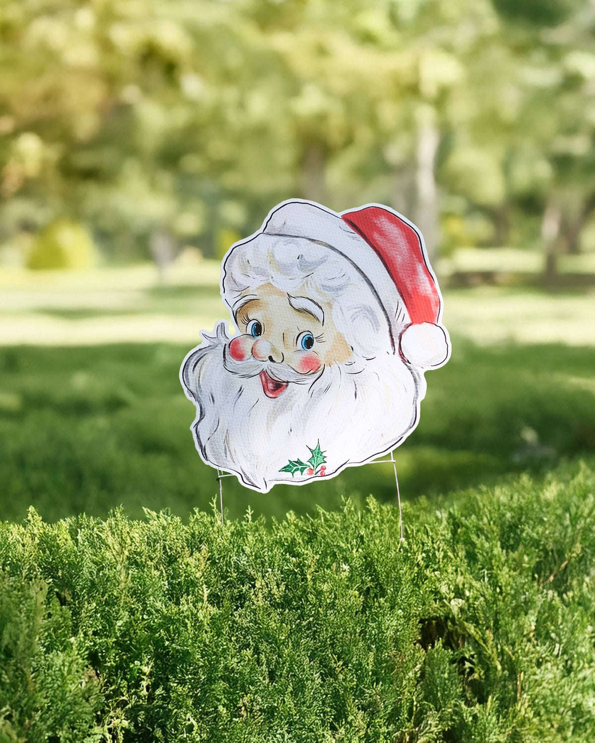 santa planter pot Santa Face Christmas Garden Stake Yard/Plant Pot Sign