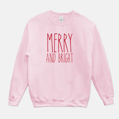 Merry and Bright Christmas Unisex Crew Neck Sweatshirt