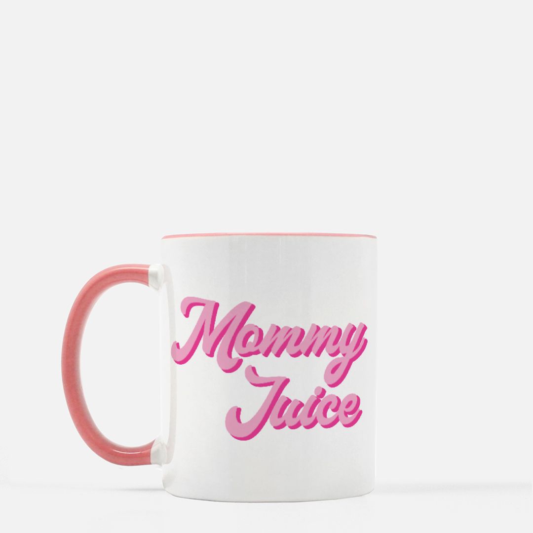 Mommy Juice Mug 11 oz. (Pink + White)