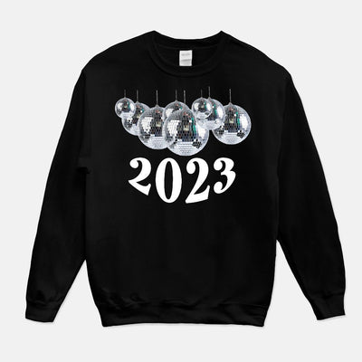 Happy New Year 2023 Disco Balls Unisex Crew Neck Sweatshirt