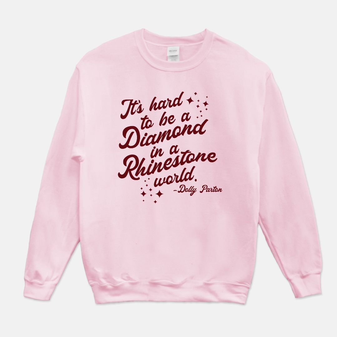 Dolly Parton Diamond in a Rhinestone World Unisex Crew Neck Sweatshirt