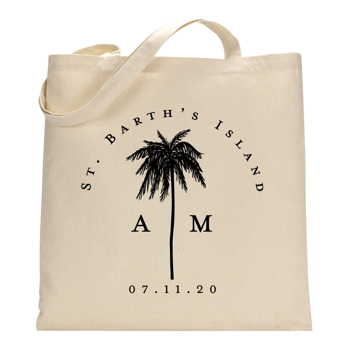 Simple Tropical Palm Tree Wedding Welcome Tote Bag