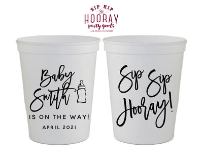 Sip Sip Hooray Baby Shower Stadium Cup