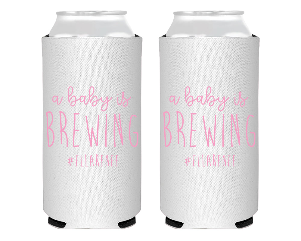 A Baby is Brewing Couples Shower Foam Slim Can Cooler