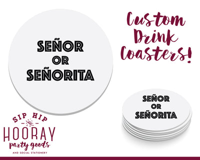 Senor or Senorita Gender Reveal Coasters