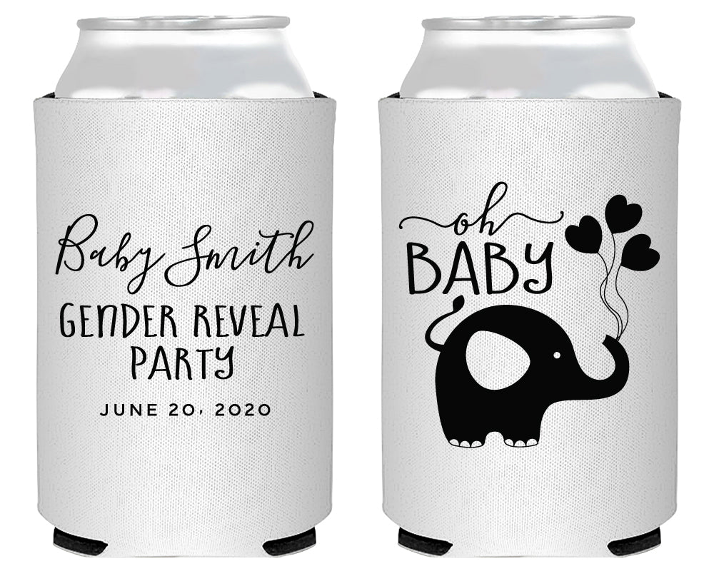 Elephant Baby Gender Reveal Foam Can Cooler