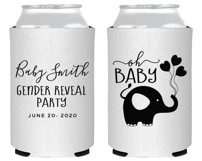 Elephant Baby Gender Reveal Foam Can Cooler