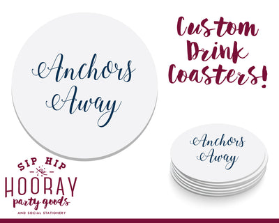 Anchors Away Anchor Baby Shower Coasters