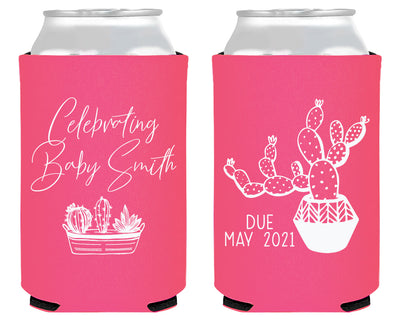 Cactus Baby Shower Neoprene Can Cooler