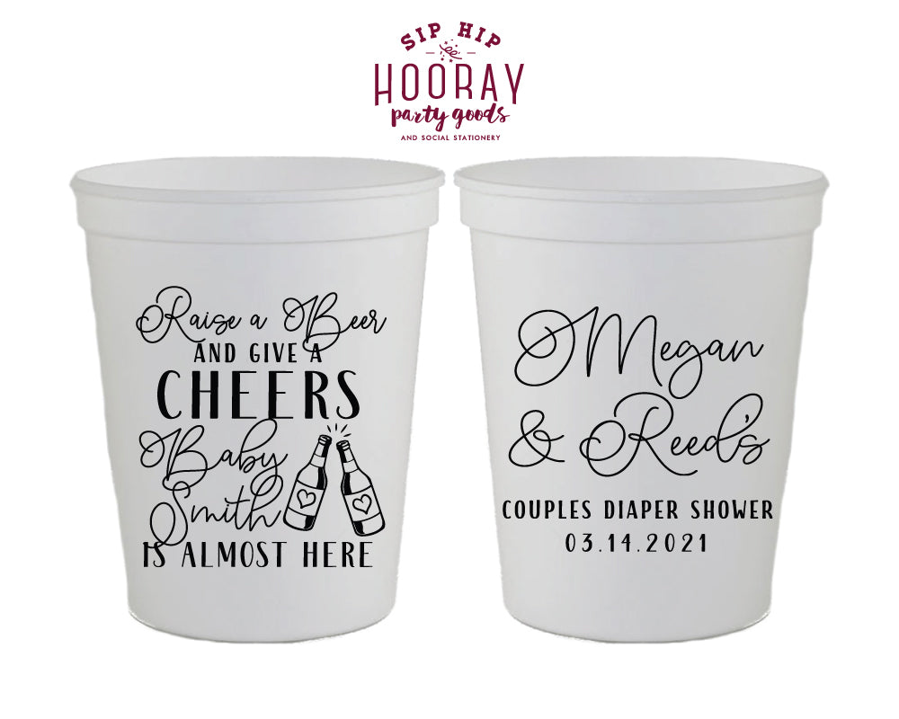 Couples Diaper Baby Shower Stadium Cup