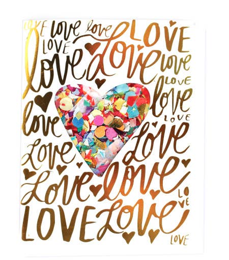 Love Confetti-Filled & Gold Foil Stamped Card
