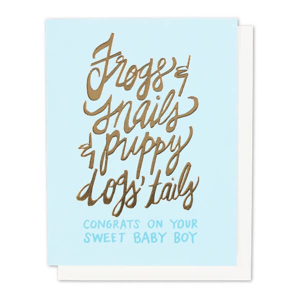 Frogs & Snails Single Gold Foil + Embossed Card